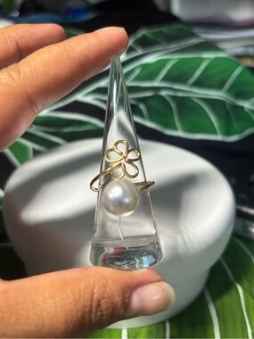 18 K Gold Filled South-sea Pearl Ring - Elegant Women Jewelry